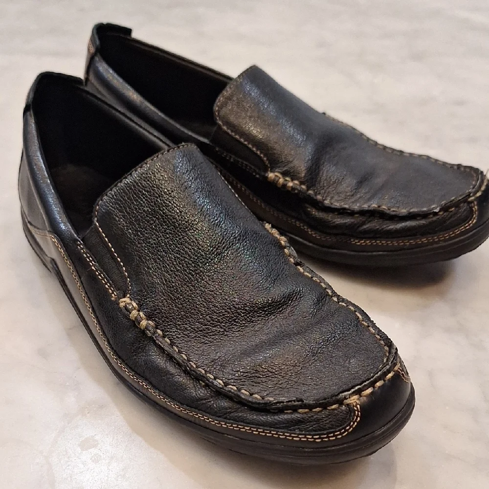 Cole Haan Tucker‎ Venetian C3557 Black Leather Slip On Driving Loafers Sz 8.5M